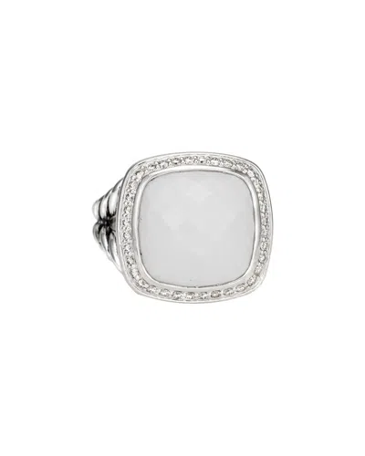HERITAGE DAVID YURMAN DAVID YURMAN SILVER 0.34 CT. TW. DIAMOND & WHITE AGATE ALBION RING (AUTHENTIC PRE-LOVED)