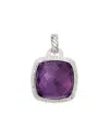 Heritage David Yurman David Yurman Silver 0.39 Ct. Tw. Diamond & Amethyst Albion Pendant (authentic )