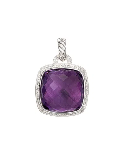 HERITAGE DAVID YURMAN DAVID YURMAN SILVER 0.39 CT. TW. DIAMOND & AMETHYST ALBION PENDANT (AUTHENTIC PRE-OWNED)