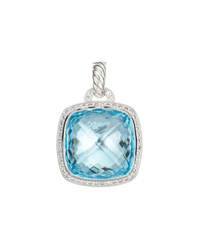 Heritage David Yurman David Yurman Silver 0.39 Ct. Tw. Diamond & Blue Topaz Albion Pendant (authentic )