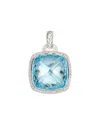 Heritage David Yurman David Yurman Silver 0.39 Ct. Tw. Diamond & Blue Topaz Albion Pendant (authentic )