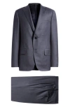 Heritage Gold Blue Plaid Wool Suit In Blue