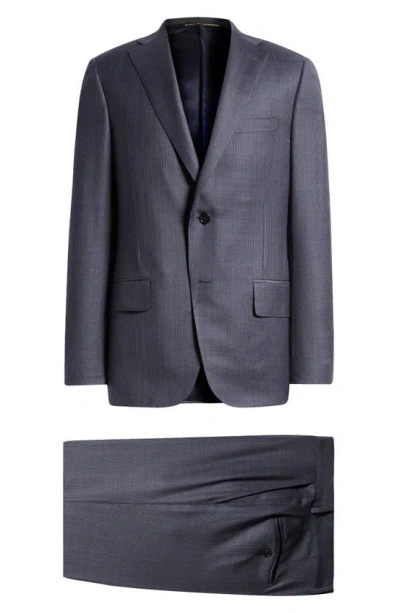 Heritage Gold Blue Plaid Wool Suit