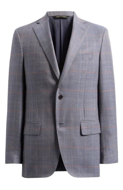 Heritage Gold Delfino Light Blue Glen Check Wool Sport Coat