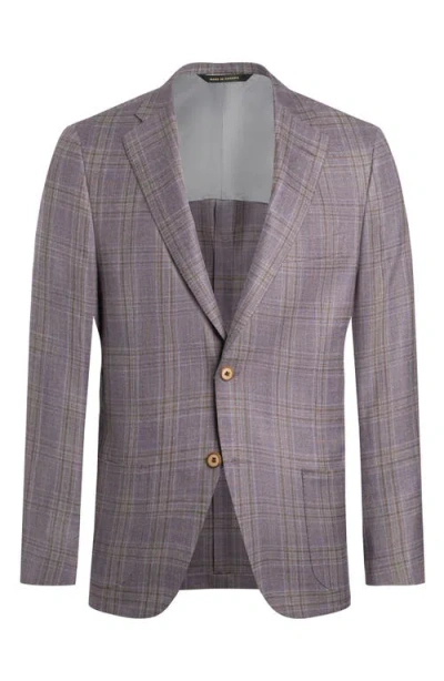 Heritage Gold Lilac Plaid Wool & Silk Blend Sport Coat In Neutral