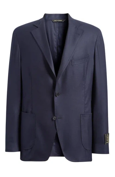 Heritage Gold Navy Wool Stretch Twill Blazer In Blue