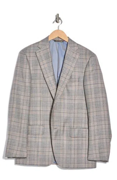 Heritage Gold Plaid Wool Blend Sport Coat In Gray