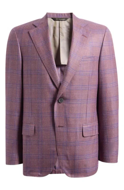 Heritage Gold Purple Check Slub Wool Blend Sport Coat