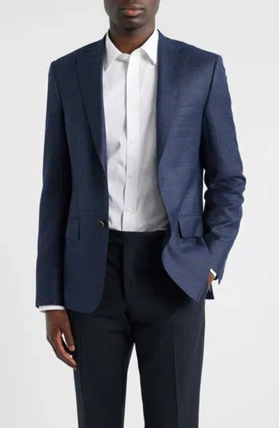 Heritage Gold Regular Fit Milano Plaid Wool Sport Coat In Blue