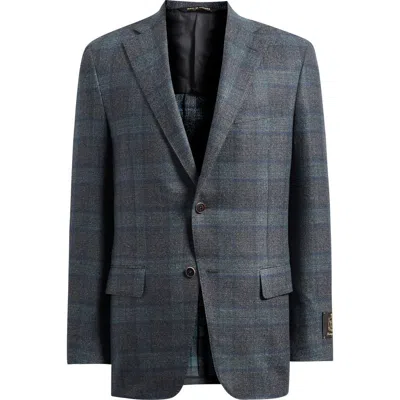 Heritage Gold Shadow Check Slub Super 110s Wool Mouliné Sport Coat In Gray