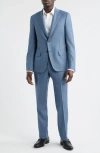 Heritage Gold Textured Light Blue Wool Suit