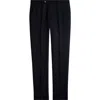 Heritage Gold Water Resistant Navy Flat Front Stretch Wool Suit Pants In Black