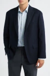 Heritage Gold Water Resistant Navy Stretch Wool Suit Jacket In Black