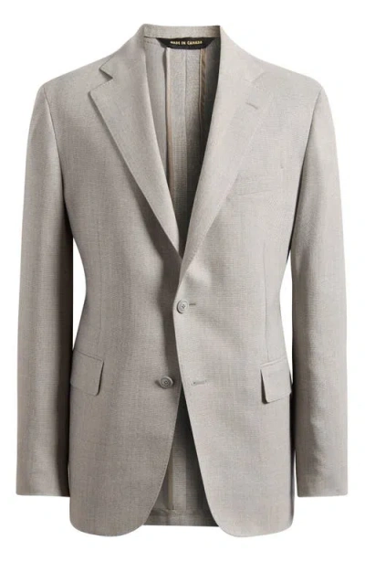 Heritage Gold Weightless Light Grey Flat Front Stretch Wool Suit Jacket In Multi