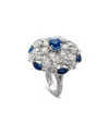 Heritage Graff Graff 18k 8.87 Ct. Tw. Diamond & Sapphire Cocktail Ring (authentic )