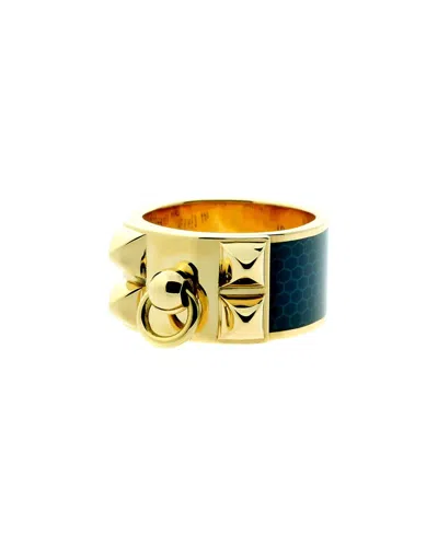 Pre-owned Heritage Hermes Hermès 18k Collier De Chien Ring (authentic )