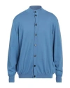 Heritage Man Cardigan Azure Size 40 Cotton In Blue