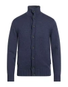 Heritage Man Cardigan Blue Size 46 Merino Wool
