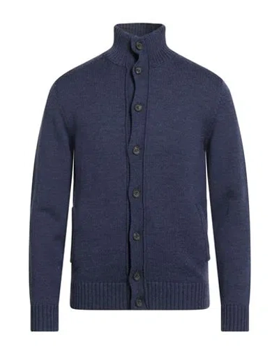 Heritage Man Cardigan Blue Size 46 Merino Wool