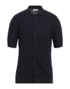 Heritage Man Cardigan Midnight Blue Size 44 Cotton