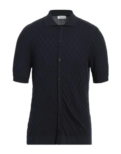 Heritage Man Cardigan Midnight Blue Size 44 Cotton