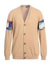 Heritage Man Cardigan Sand Size 46 Cotton In Beige