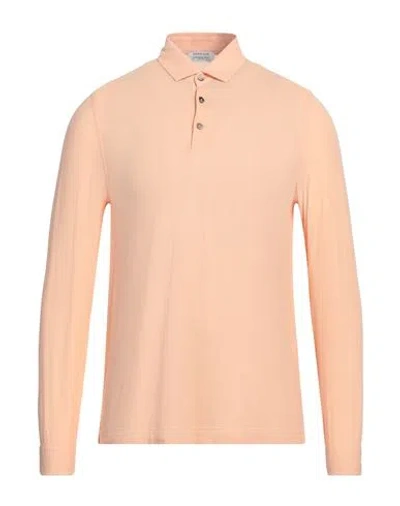 Heritage Man Polo Shirt Apricot Size 40 Cotton In Burgundy
