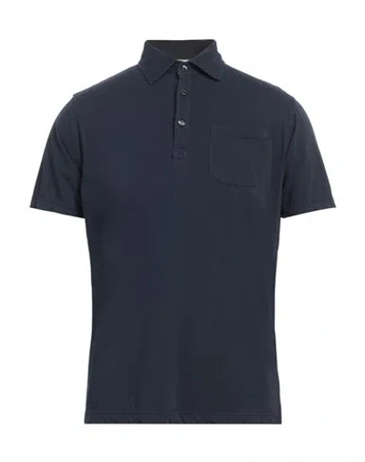 Heritage Man Polo Shirt Midnight Blue Size 36 Cotton, Elastane In Navy