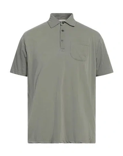Heritage Man Polo Shirt Military Green Size 40 Cotton, Elastane In Sage Green