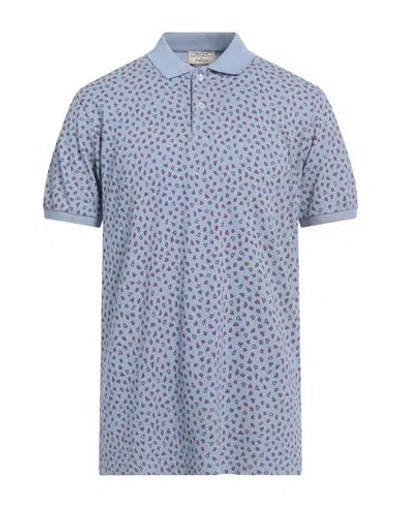 Heritage Man Polo Shirt Slate Blue Size 44 Cotton