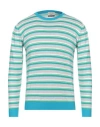 Heritage Man Sweater Azure Size 40 Cotton In Blue