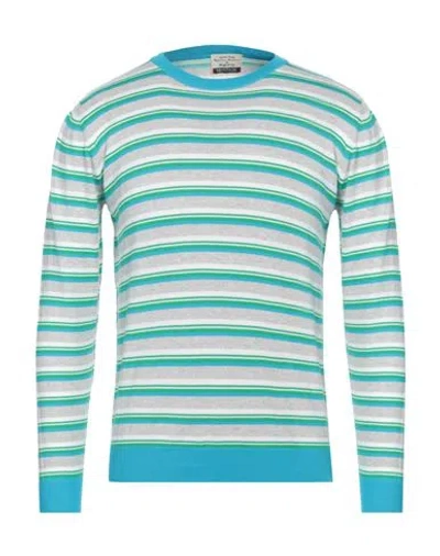 Heritage Man Sweater Azure Size 40 Cotton In Blue