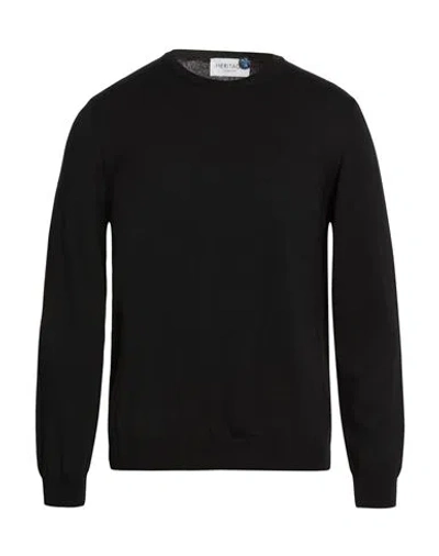 Heritage Man Sweater Black Size 44 Merino Wool