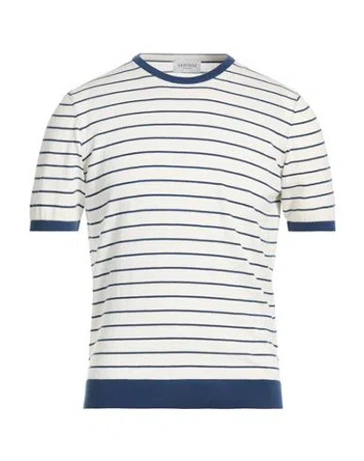 Heritage Man Sweater Blue Size 38 Cotton In Multi