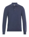 Heritage Man Sweater Blue Size 38 Merino Wool In Blue