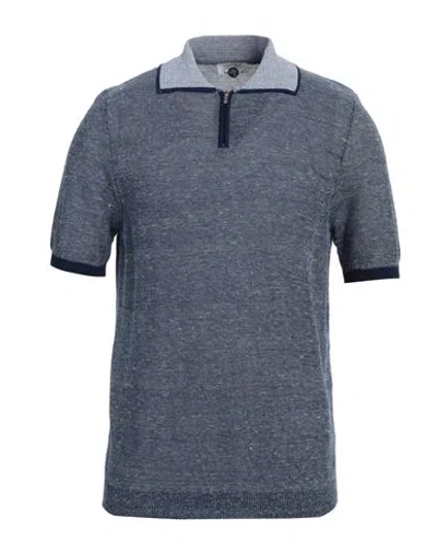 Heritage Man Sweater Blue Size M Cotton, Linen