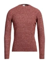 Heritage Man Sweater Brick Size 36 Alpaca Wool, Cotton, Polyamide, Wool In Red