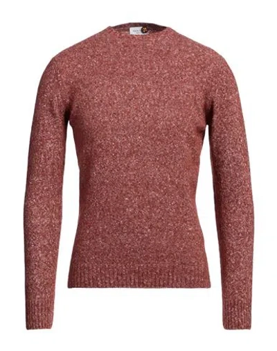 Heritage Man Sweater Brick Size 36 Alpaca Wool, Cotton, Polyamide, Wool In Red