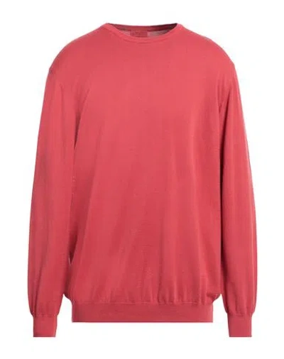 Heritage Man Sweater Brick Red Size 48 Cotton In Red