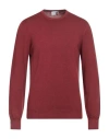 Heritage Man Sweater Brick Size 44 Merino Wool In Red