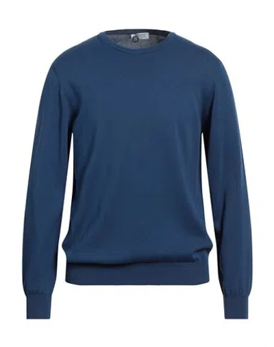 Heritage Man Sweater Bright Blue Size 38 Cotton In Blue