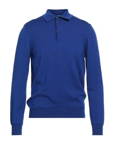 Heritage Man Sweater Bright Blue Size 40 Merino Wool