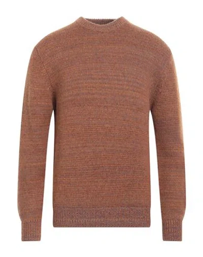 Heritage Man Sweater Brown Size 40 Virgin Wool, Alpaca Wool, Polyamide, Cashmere