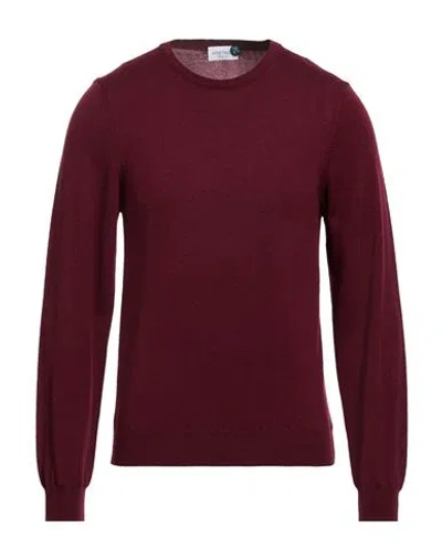 Heritage Man Sweater Burgundy Size 36 Merino Wool In Red