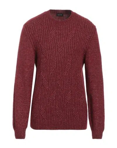 Heritage Man Sweater Burgundy Size Xl Cotton, Acrylic, Wool, Alpaca Wool In Red