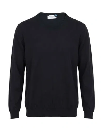 Heritage Man Sweater Charcoal Size 42 Cotton In Grey