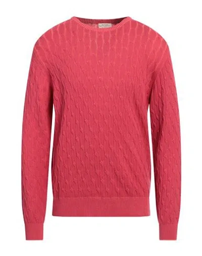 Heritage Man Sweater Coral Size 40 Cotton In Red