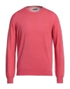 Heritage Man Sweater Coral Size 44 Cotton In Pink