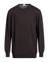 Heritage Man Sweater Dark Brown Size 48 Merino Wool