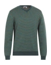 Heritage Man Sweater Deep Jade Size 42 Merino Wool In Green